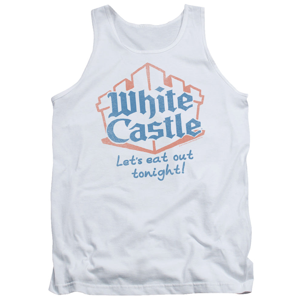 White Castle Lets Eat Mens Tank Top Shirt White