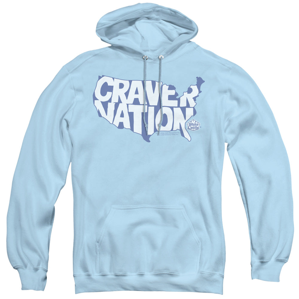 White Castle Craver Nation Mens Hoodie Light Blue