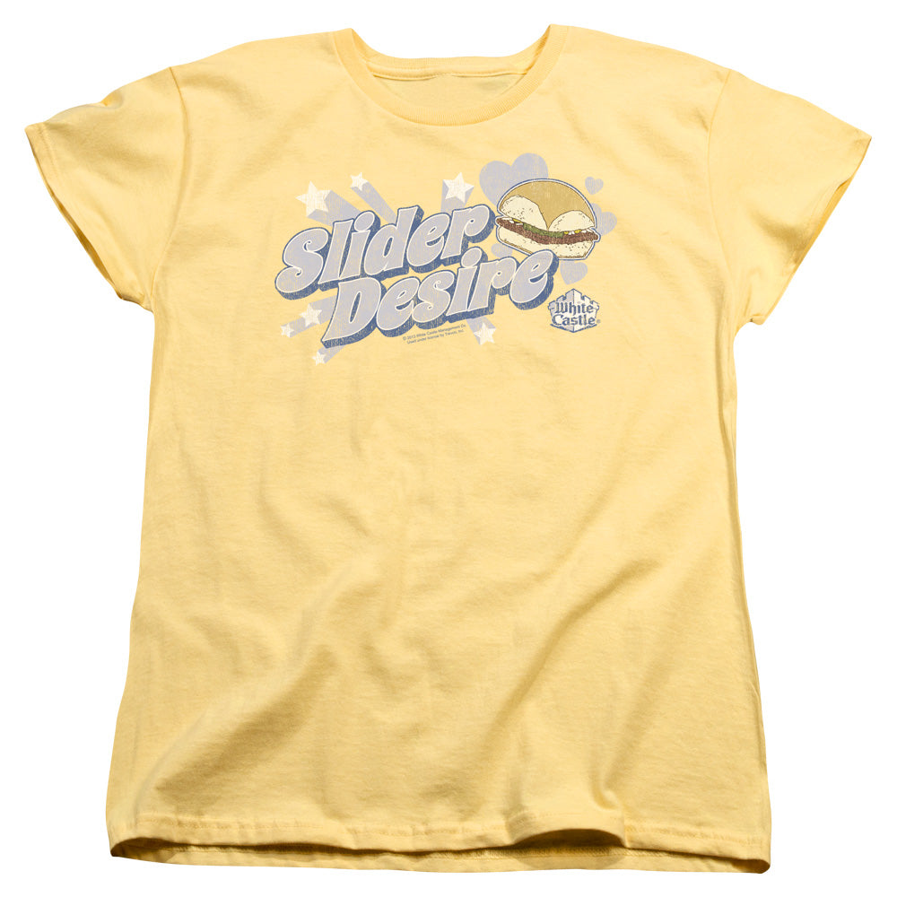 White Castle Slider Desire Womens T Shirt Banana