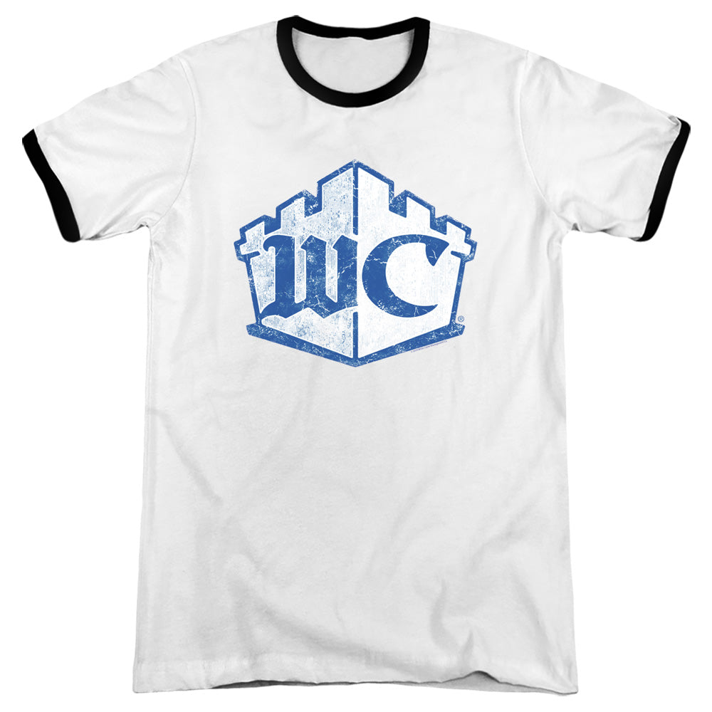 White Castle Monogram Heather Ringer Mens T Shirt White Black