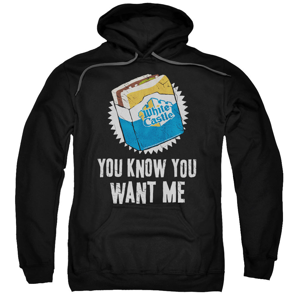 White Castle Want Me Mens Hoodie Black