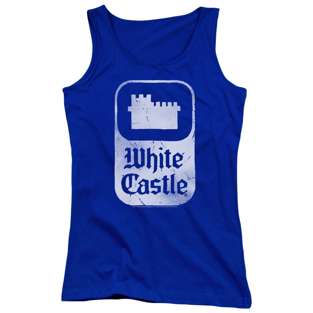 White Castle Classic Logo Womens Tank Top Shirt Royal Blue