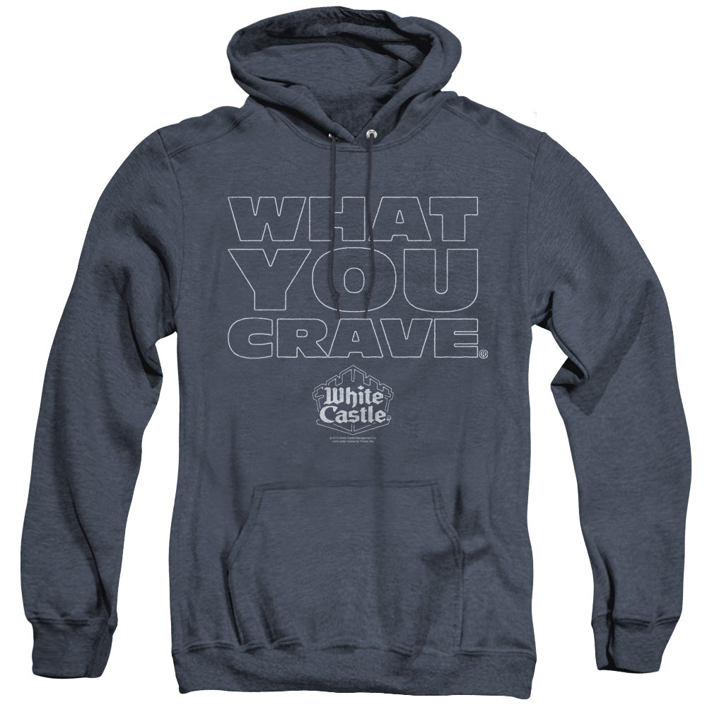 White Castle Craving Mens Heather Hoodie Navy