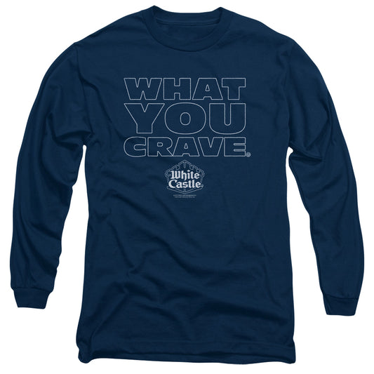 White Castle Craving Mens Long Sleeve Shirt Navy