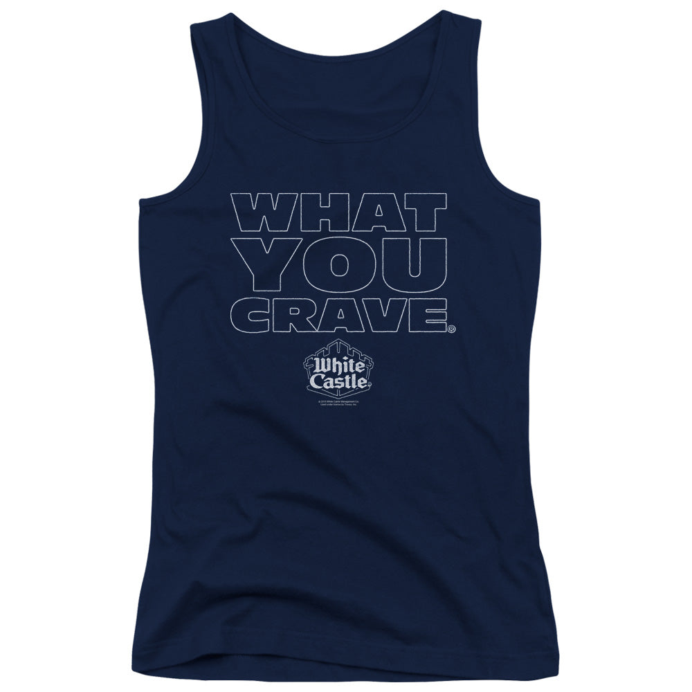 White Castle Craving Womens Tank Top Shirt Navy