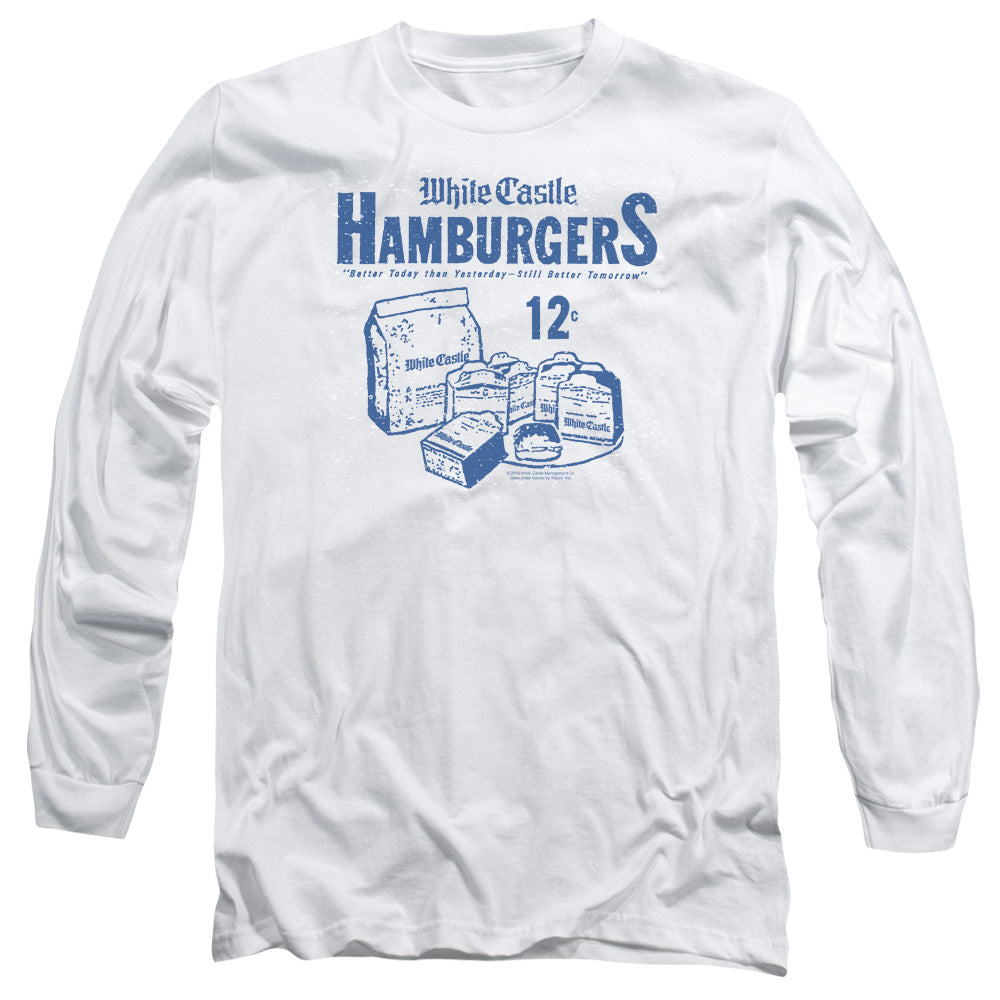 White Castle 12 Cents Mens Long Sleeve Shirt White