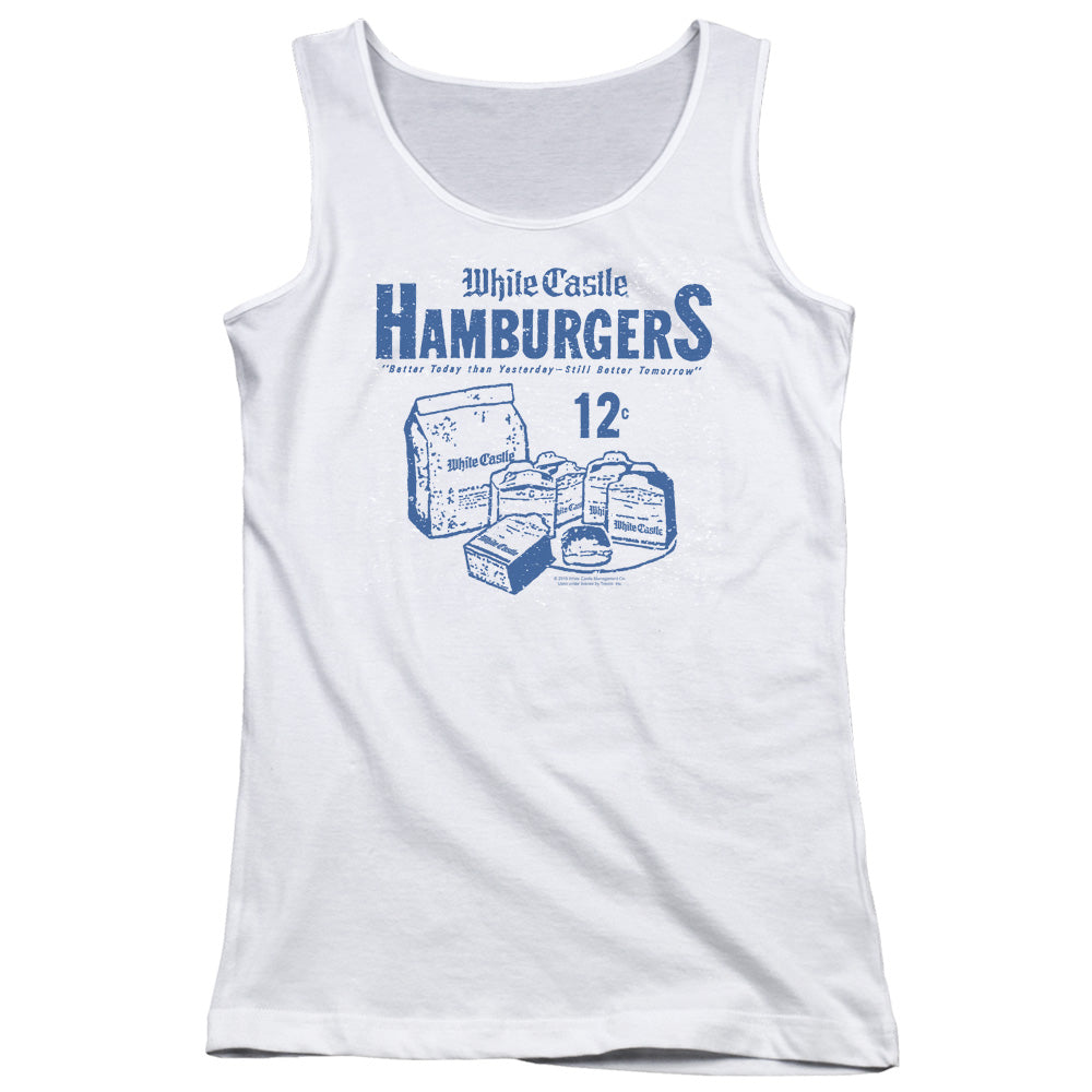 White Castle 12 Cents Womens Tank Top Shirt White