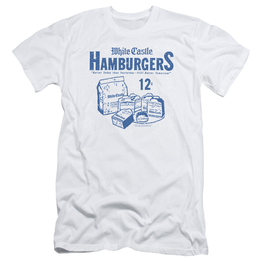 White Castle 12 Cents Slim Fit Mens T Shirt White