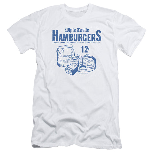 White Castle 12 Cents Slim Fit Mens T Shirt White