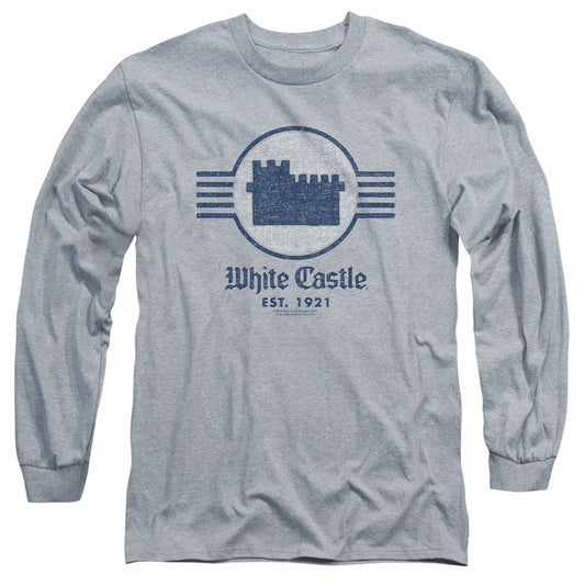 White Castle Emblem Mens Long Sleeve Shirt Athletic Heather