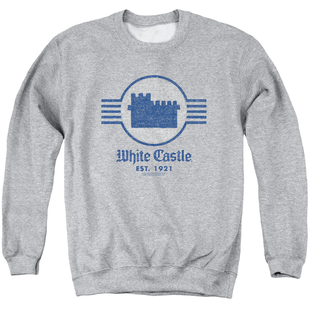 White Castle Emblem Mens Crewneck Sweatshirt Athletic Heather