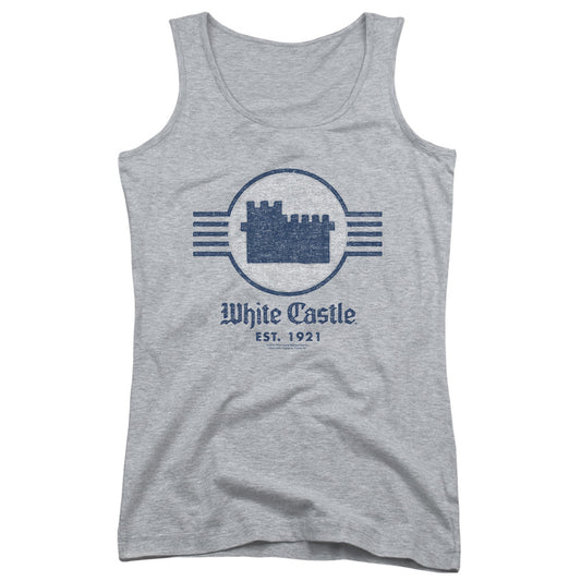 White Castle Emblem Womens Tank Top Shirt Athletic Heather