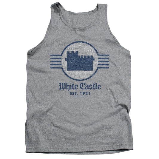 White Castle Emblem Mens Tank Top Shirt Athletic Heather