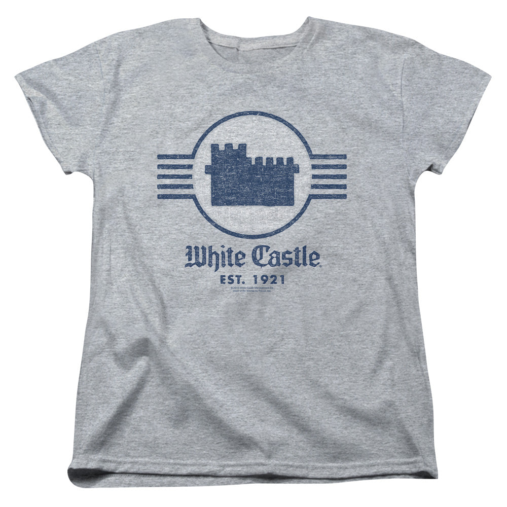 White Castle Emblem Womens T Shirt Athletic Heather