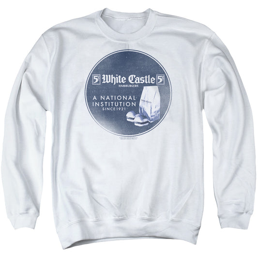 White Castle National Institution Mens Crewneck Sweatshirt White