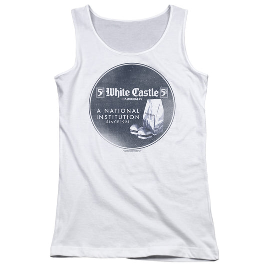 White Castle National Institution Womens Tank Top Shirt White