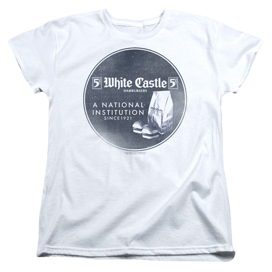 White Castle National Institution Womens T Shirt White