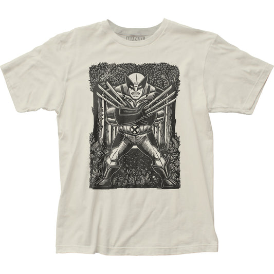 Wolverine Woodcut Mens T Shirt Vintage White