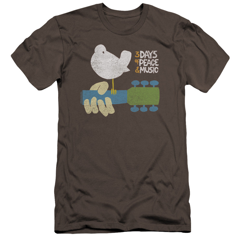 Woodstock Perched Premium Bella Canvas Slim Fit Mens T Shirt Charcoal