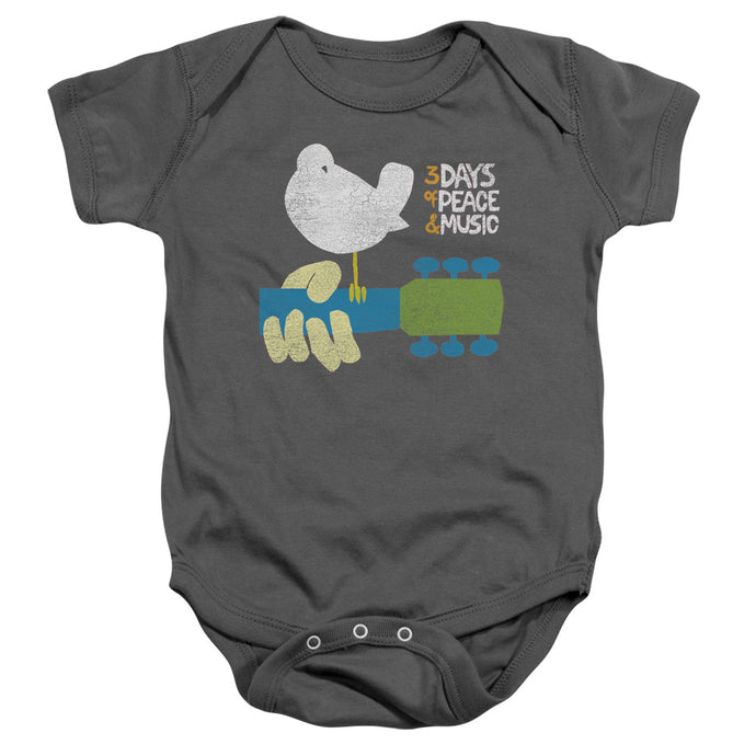 Woodstock Perched Infant Baby Snapsuit Charcoal