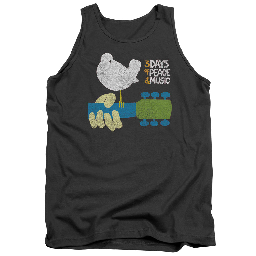 Woodstock Perched Mens Tank Top Shirt Charcoal