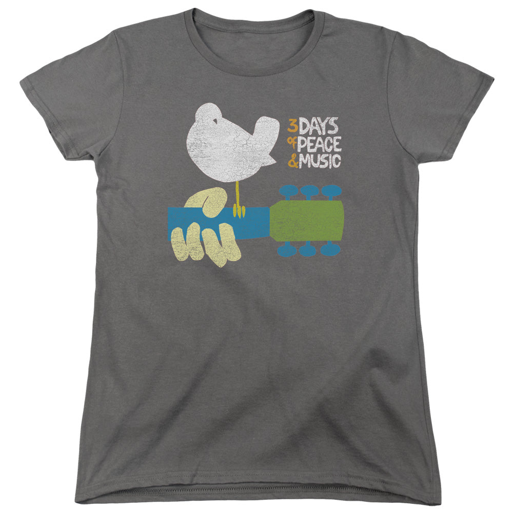 Woodstock Perched Womens T Shirt Charcoal