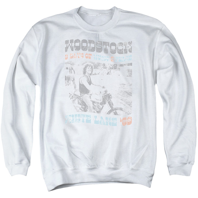 Woodstock Rider Mens Crewneck Sweatshirt White
