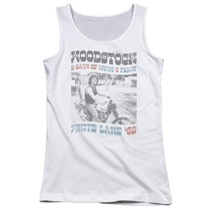 Woodstock Rider Womens Tank Top Shirt White