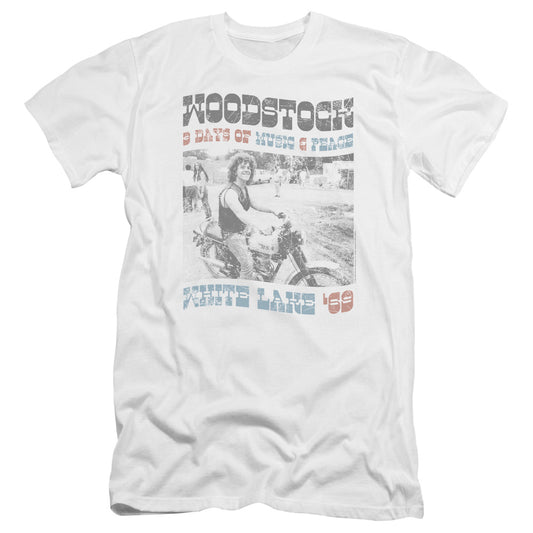 Woodstock Rider Premium Bella Canvas Slim Fit Mens T Shirt White