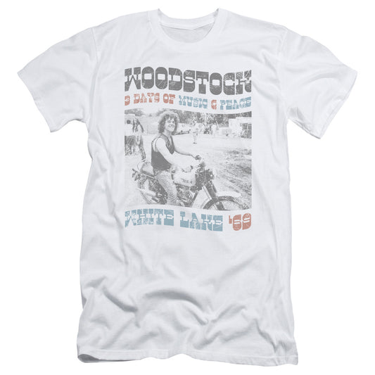 Woodstock Rider Slim Fit Mens T Shirt White