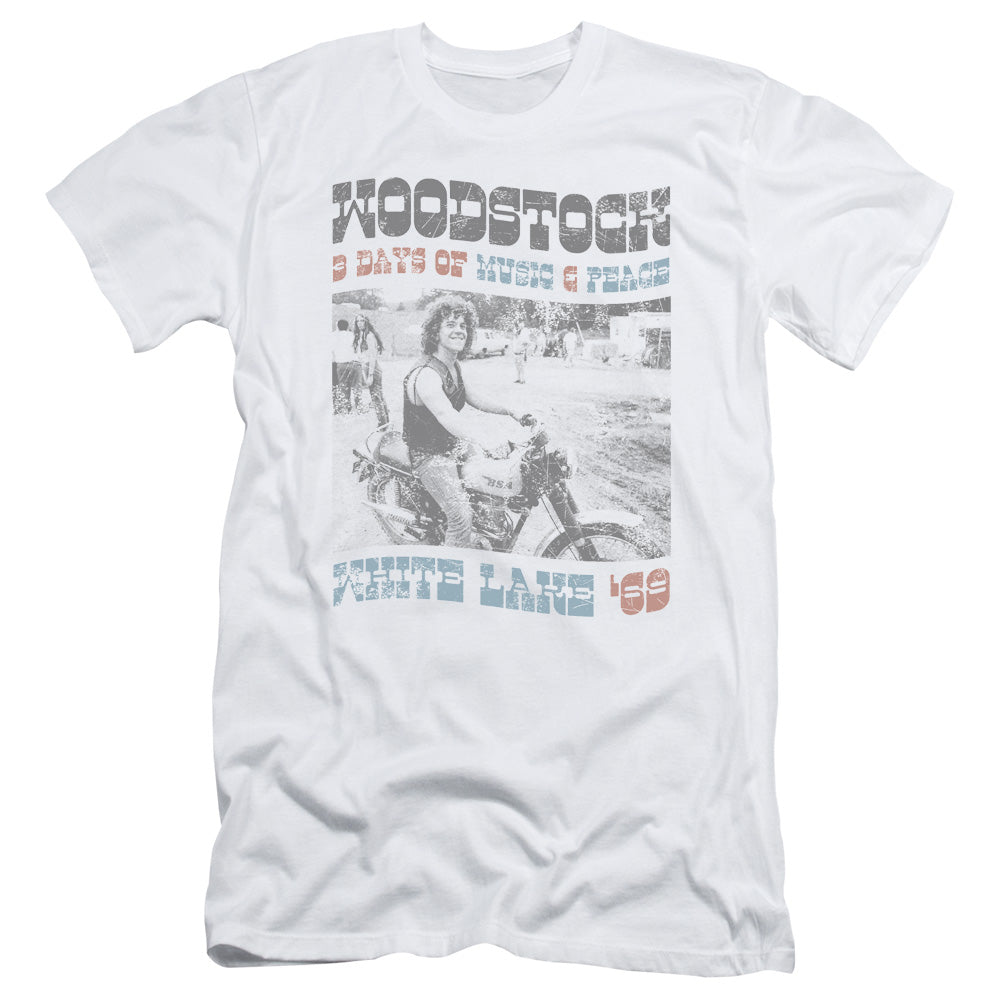 Woodstock Rider Slim Fit Mens T Shirt White