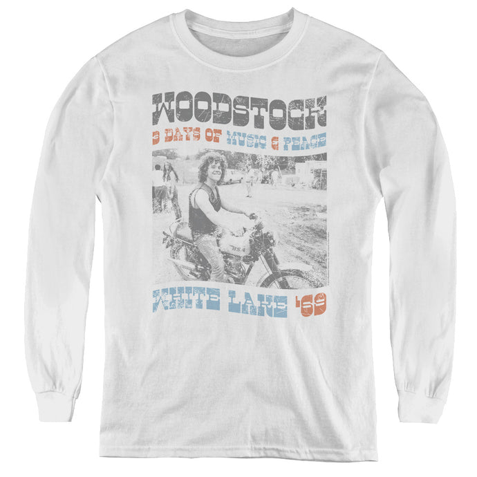 Woodstock Rider Long Sleeve Kids Youth T Shirt White