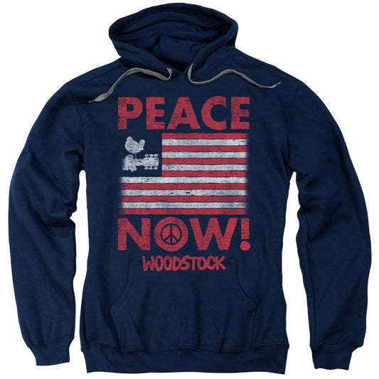 Woodstock Peace Now Mens Hoodie Navy Blue