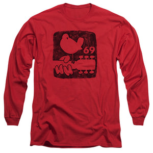 Woodstock Summer 69 Mens Long Sleeve Shirt Red