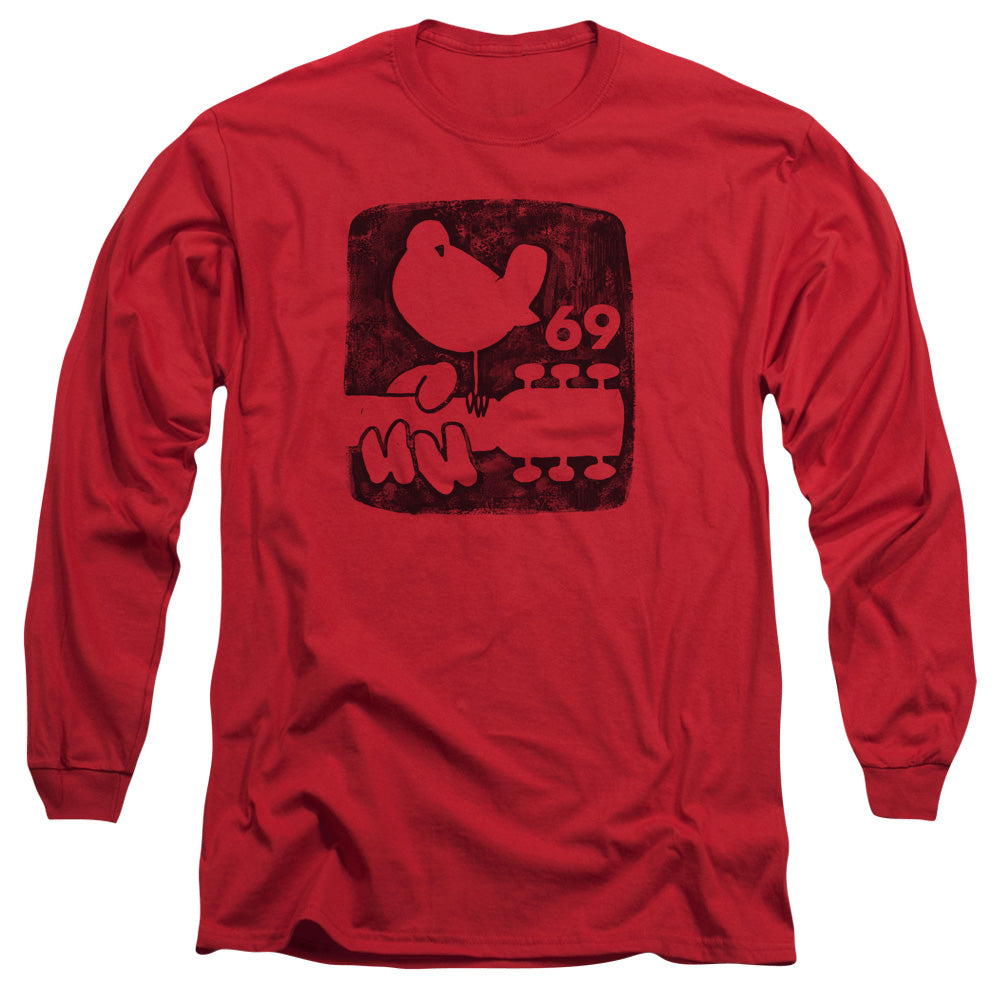 Woodstock Summer 69 Mens Long Sleeve Shirt Red