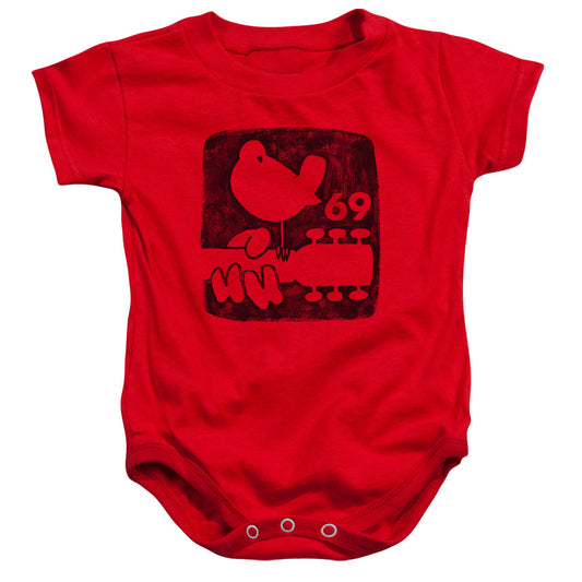 Woodstock Summer 69 Infant Baby Snapsuit Red