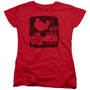 Woodstock Summer 69 Womens T Shirt Red