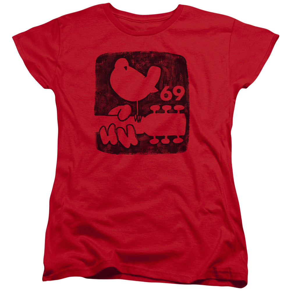 Woodstock Summer 69 Womens T Shirt Red