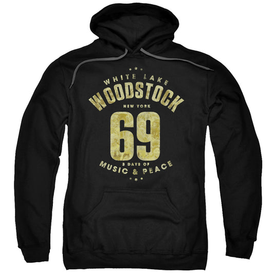 Woodstock White Lake Mens Hoodie Black