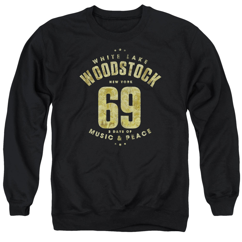 Woodstock White Lake Mens Crewneck Sweatshirt Black