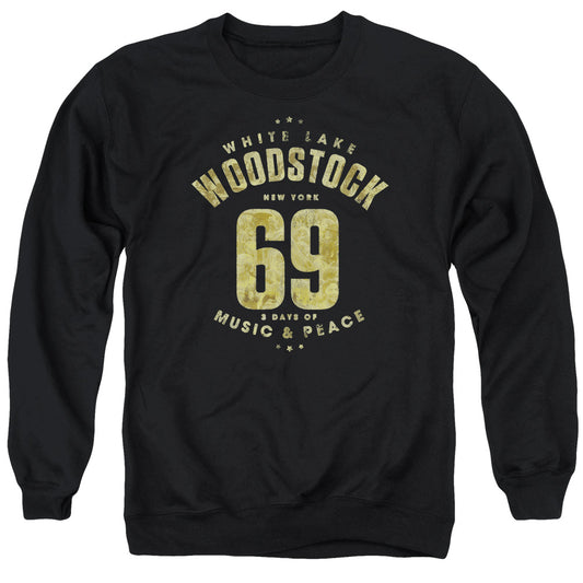 Woodstock White Lake Mens Crewneck Sweatshirt Black