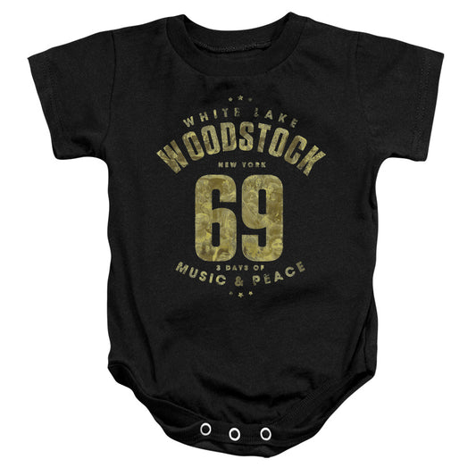 Woodstock White Lake Infant Baby Snapsuit Black