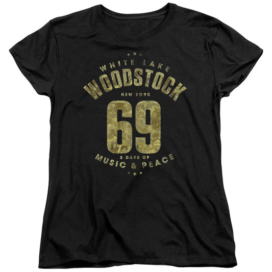 Woodstock White Lake Womens T Shirt Black