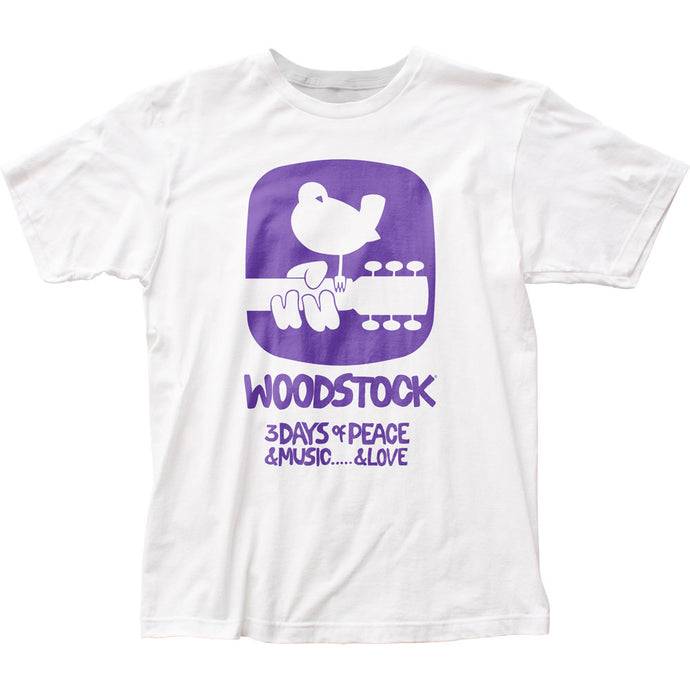 Woodstock Purple Logo Mens T Shirt White