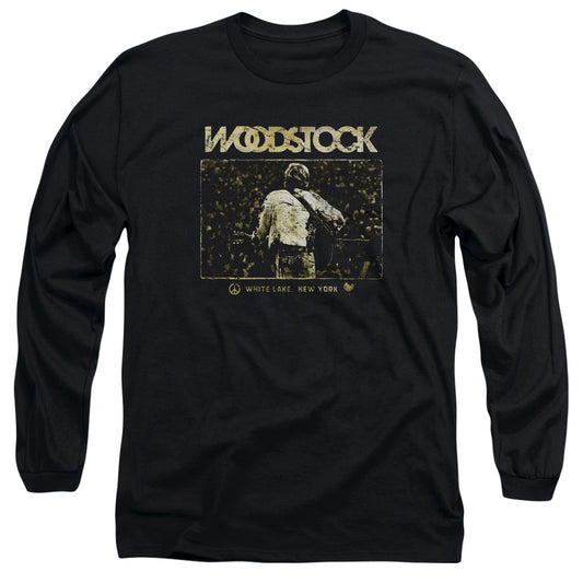 Woodstock White Lake Crowd Mens Long Sleeve Shirt Black