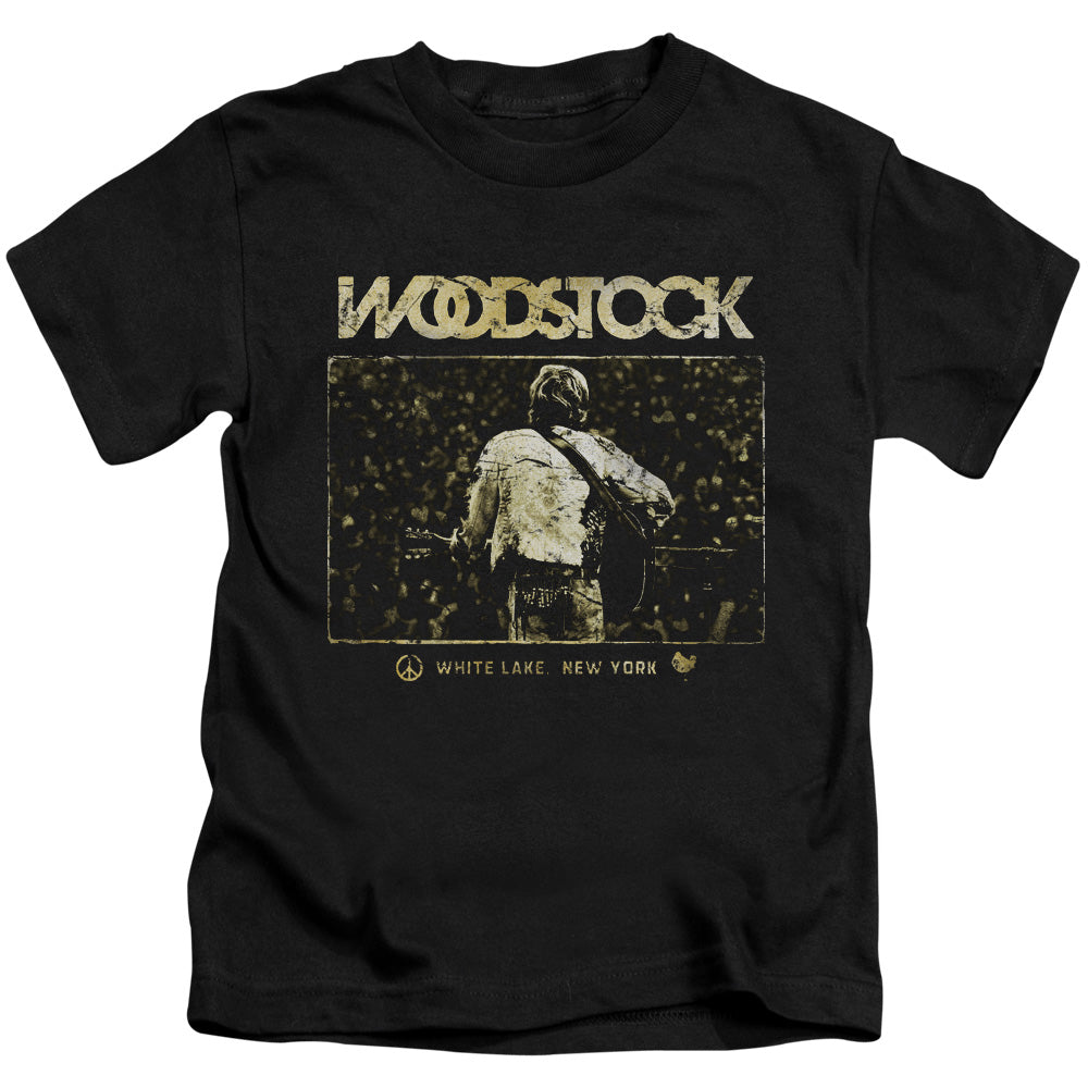 Woodstock White Lake Crowd Juvenile Kids Youth T Shirt Black