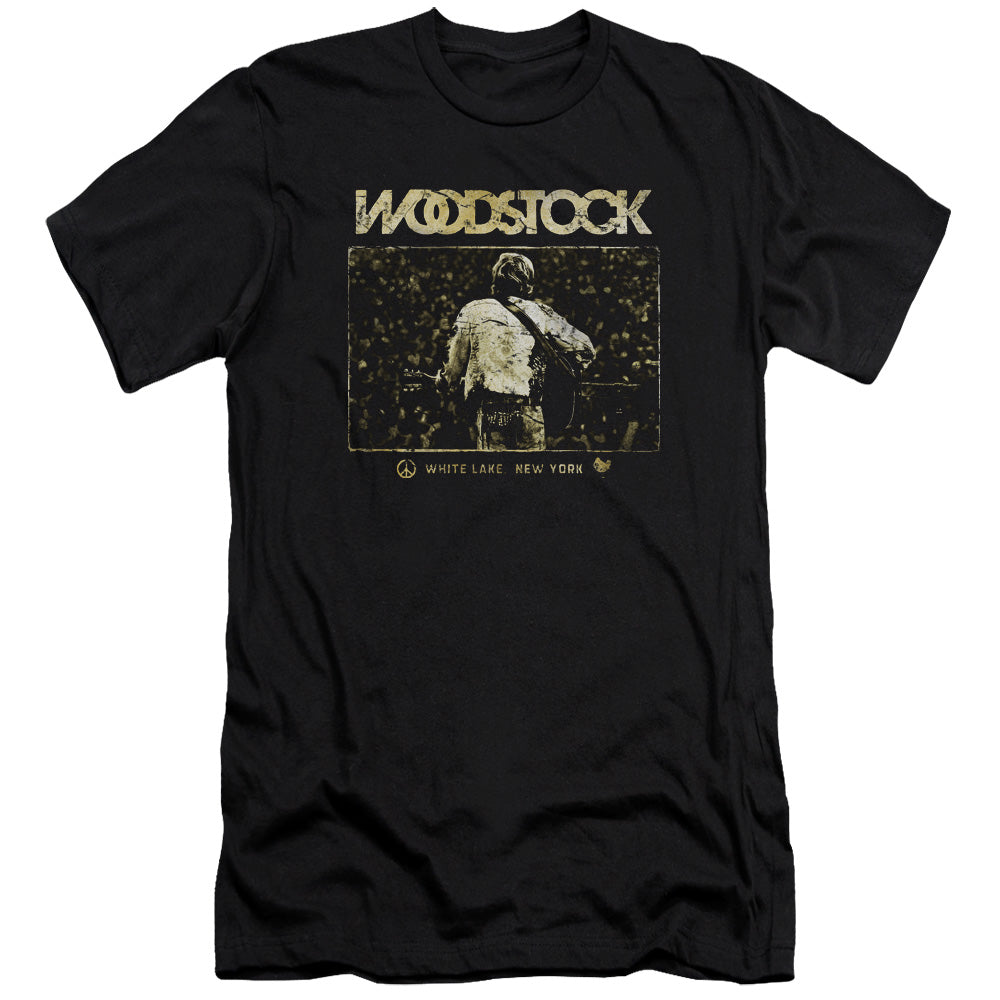 Woodstock White Lake Crowd Premium Bella Canvas Slim Fit Mens T Shirt Black