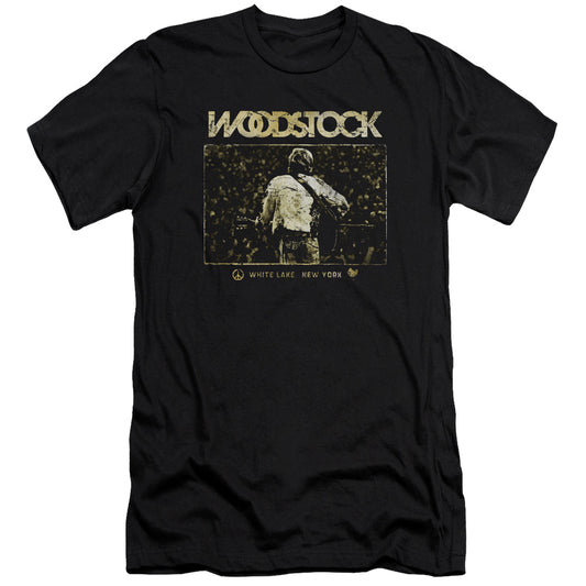 Woodstock White Lake Crowd Premium Bella Canvas Slim Fit Mens T Shirt Black