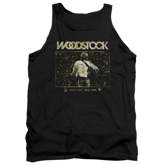 Woodstock White Lake Crowd Mens Tank Top Shirt Black