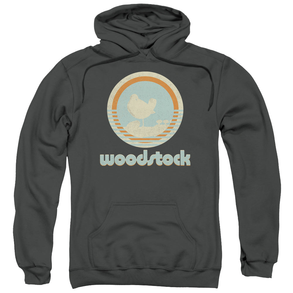 Woodstock Bird Circle Mens Hoodie Charcoal